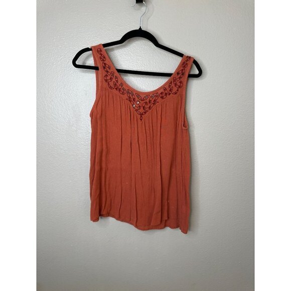 Mudd Womens Rust Tank top Small pull over‎ rayon boho summer sleeveless - Picture 1 of 7
